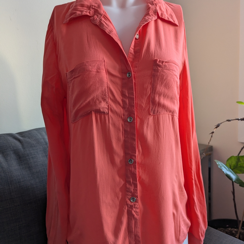 PINK Victoria's Secret Coral Button-Down Shirt